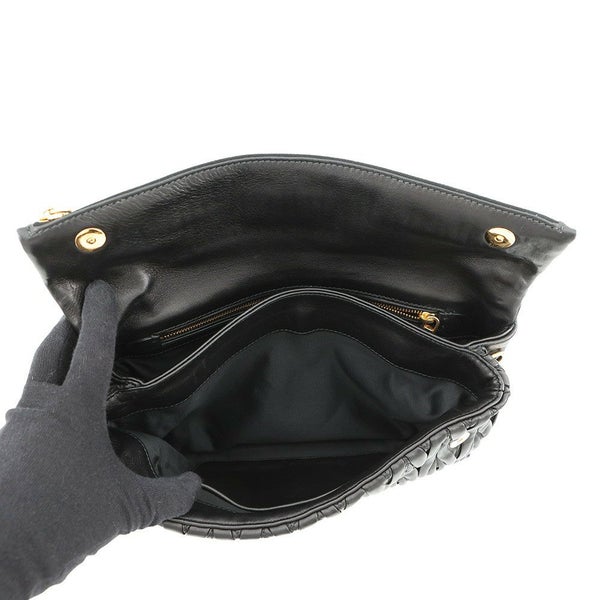 ミュウミュウ ショルダーバッグ マテラッセ クラッチ レザー RP0385 MIUMIU 2wayクラッチバッグ 黒