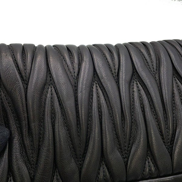 ミュウミュウ ショルダーバッグ マテラッセ クラッチ レザー RP0385 MIUMIU 2wayクラッチバッグ 黒