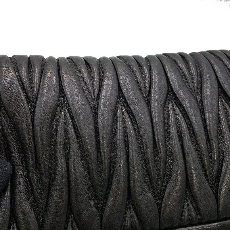 ミュウミュウ ショルダーバッグ マテラッセ クラッチ レザー RP0385 MIUMIU 2wayクラッチバッグ 黒