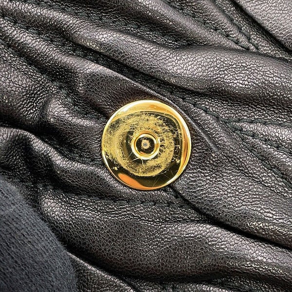 ミュウミュウ ショルダーバッグ マテラッセ クラッチ レザー RP0385 MIUMIU 2wayクラッチバッグ 黒