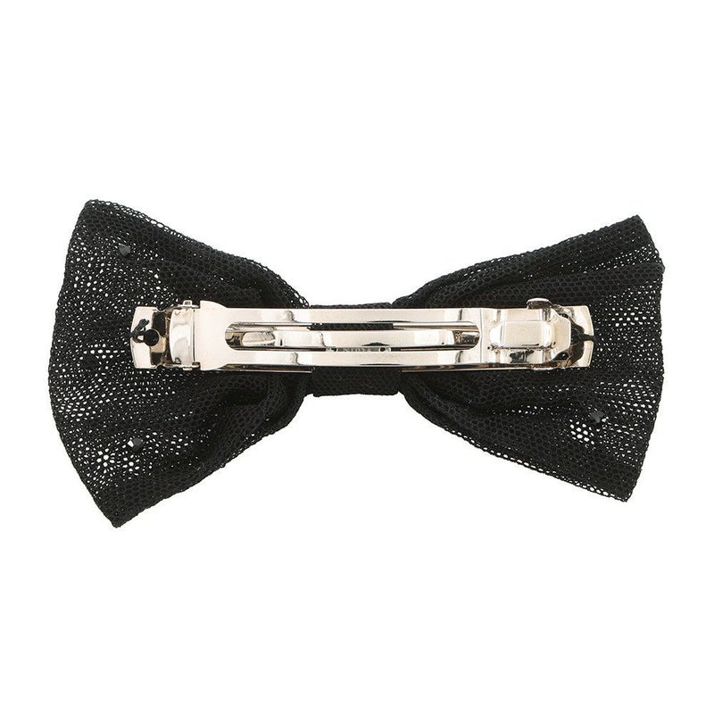 シャネル バレッタ ココマーク リボン コットン 24A CAHNEL ヘアアクセサリー 黒