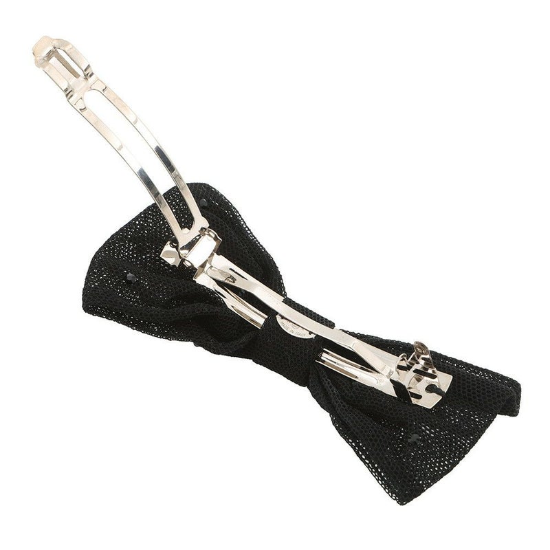 シャネル バレッタ ココマーク リボン コットン 24A CAHNEL ヘアアクセサリー 黒