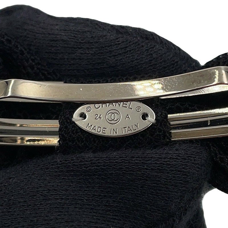 シャネル バレッタ ココマーク リボン コットン 24A CAHNEL ヘアアクセサリー 黒