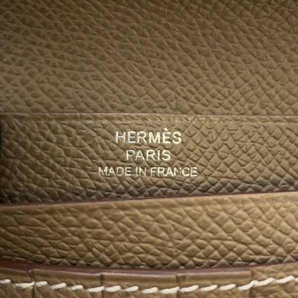 エルメス 二つ折り財布 ベアンコンパクト エトゥープ/シルバー金具 エプソン W刻印 HERMES 財布