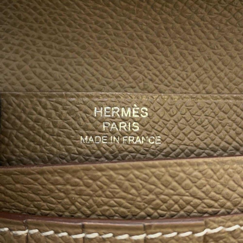 エルメス 二つ折り財布 ベアンコンパクト エトゥープ/シルバー金具 エプソン W刻印 HERMES 財布