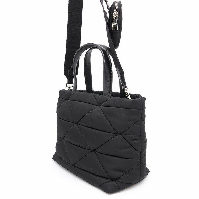 プラダ ハンドバッグ ミニ パデッド ナイロン/レザー 1BG373 PRADA 2wayショルダーバッグ 黒