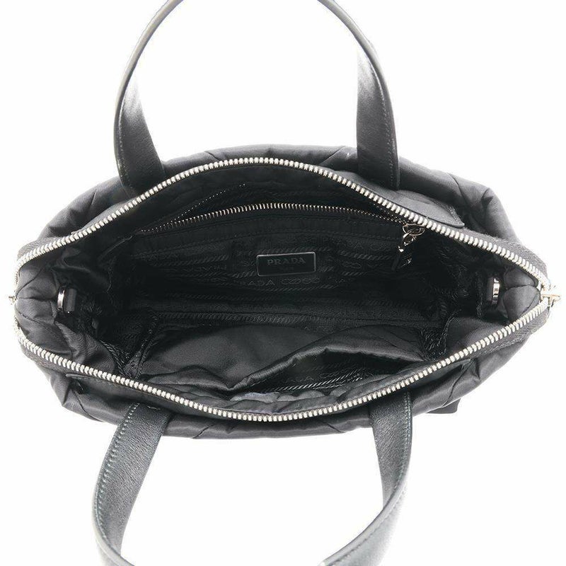 プラダ ハンドバッグ ミニ パデッド ナイロン/レザー 1BG373 PRADA 2wayショルダーバッグ 黒