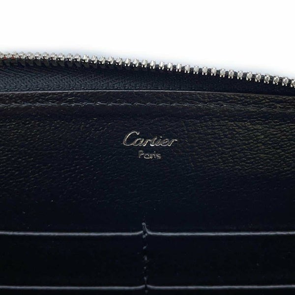 カルティエ 長財布 マルチェロ ラウンドファスナー レザー Cartier 黒 財布