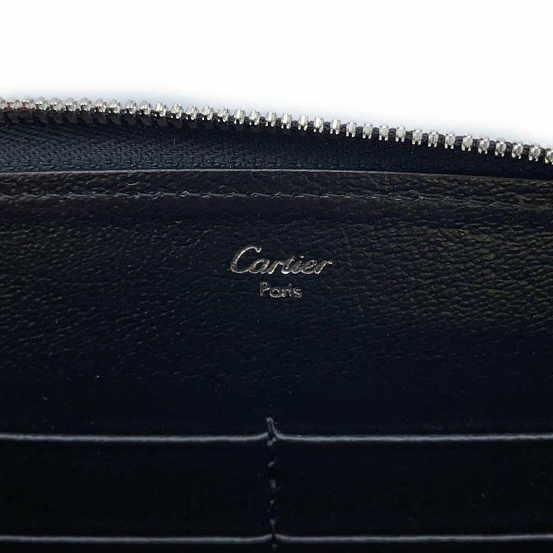 カルティエ 長財布 マルチェロ ラウンドファスナー レザー Cartier 黒 財布