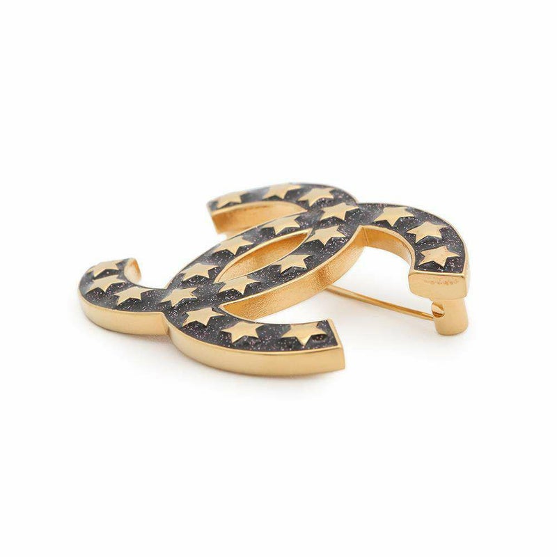 シャネル ブローチ ココマーク コメット スター I24 C ABC686 CAHNEL アクセサリー 黒