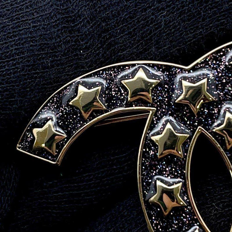 シャネル ブローチ ココマーク コメット スター I24 C ABC686 CAHNEL アクセサリー 黒