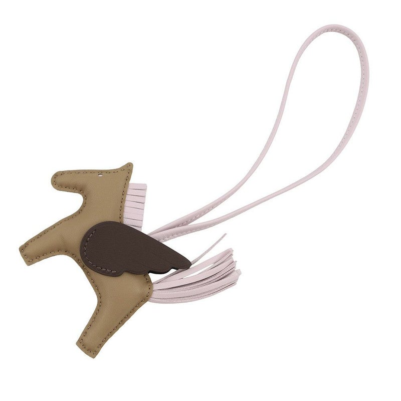 エルメス バッグチャーム ロデオPM ペガサス ベージュマルファ/モカ/モーヴペール ラムスキン B刻印