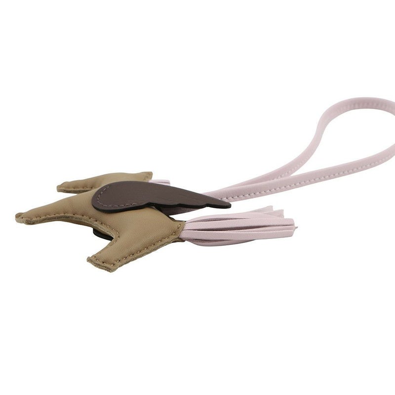 エルメス バッグチャーム ロデオPM ペガサス ベージュマルファ/モカ/モーヴペール ラムスキン B刻印