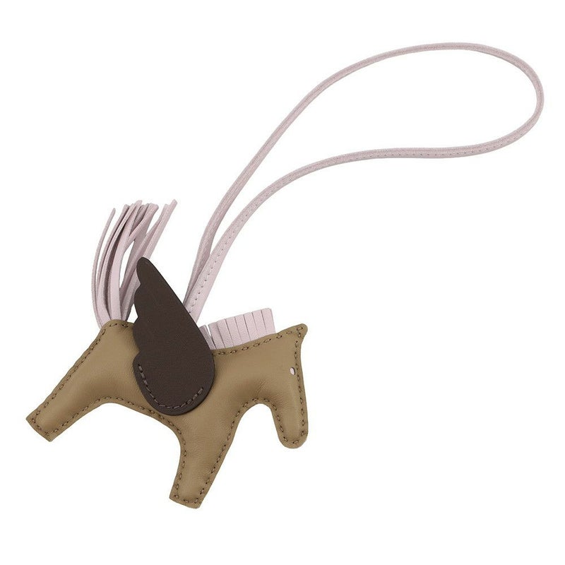 エルメス バッグチャーム ロデオPM ペガサス ベージュマルファ/モカ/モーヴペール ラムスキン B刻印