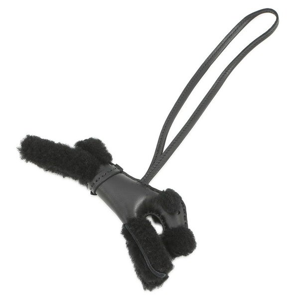 エルメス バッグチャーム バディ パンク ブラック/シルバー金具 ラムスキン/ムートン U刻印 黒