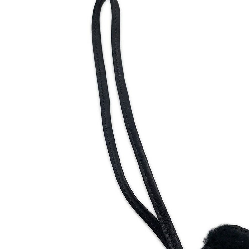 エルメス バッグチャーム バディ パンク ブラック/シルバー金具 ラムスキン/ムートン U刻印 黒