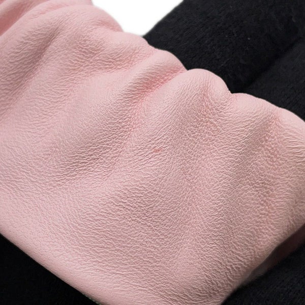 エルメス シュシュ クラウディア ローズサクラ/シルバー金具 ラムスキン/シルク HERMES ヘアアクセサリー