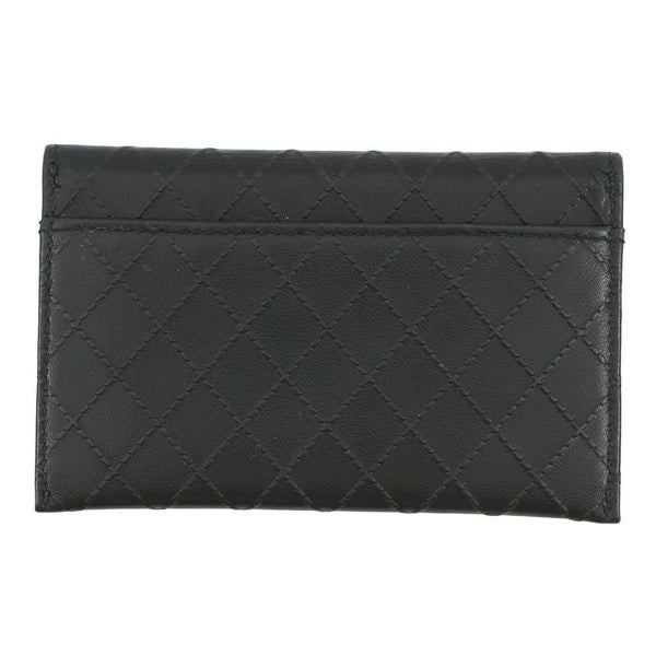 シャネル カードケース マトラッセ カメリア レザー CHANEL 銀座限定 黒