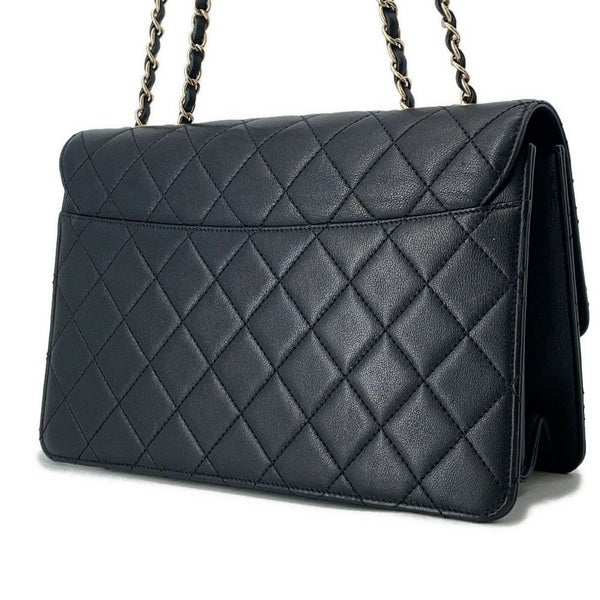 シャネル チェーンショルダーバッグ ココマーク ビューティーロック マトラッセ レザー A93223 CHANEL 黒