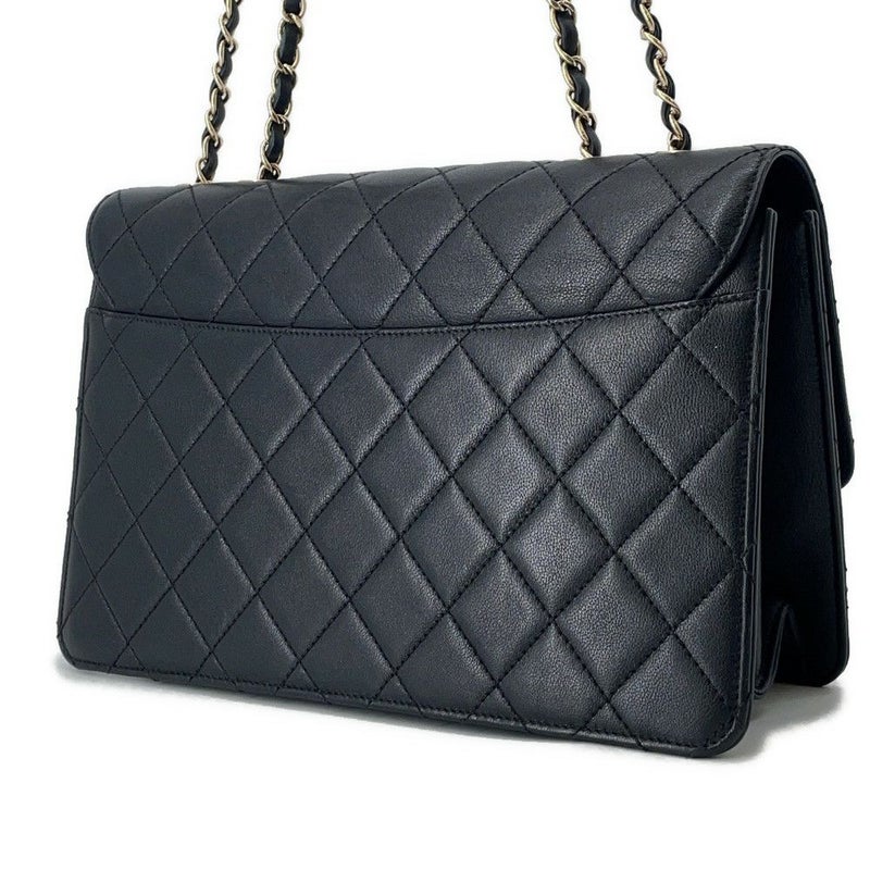 シャネル チェーンショルダーバッグ ココマーク ビューティーロック マトラッセ レザー A93223 CHANEL 黒