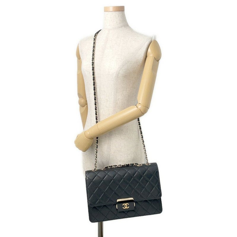 シャネル チェーンショルダーバッグ ココマーク ビューティーロック マトラッセ レザー A93223 CHANEL 黒