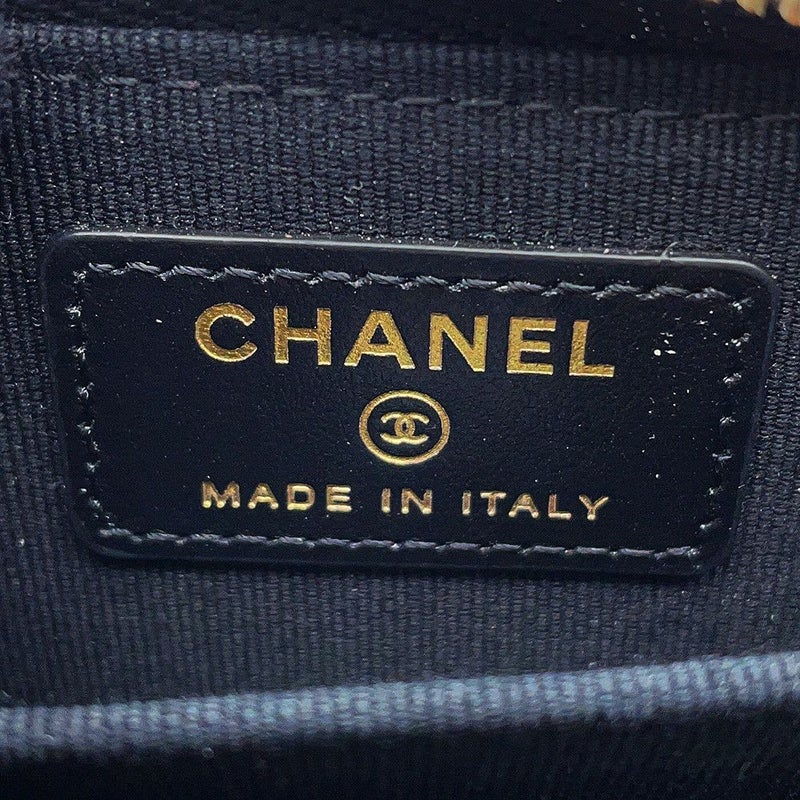 シャネル コインケース ココマーク ラインストーン マトラッセ ジップコインパース ラムスキン AP3977 財布 黒