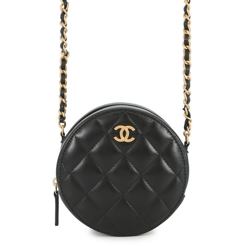 シャネル チェーンショルダーバッグ ミニ マトラッセ ココマーク ラムスキン AP1894 CHANEL 黒