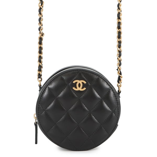 シャネル チェーンショルダーバッグ ミニ マトラッセ ココマーク ラムスキン AP1894 CHANEL 黒