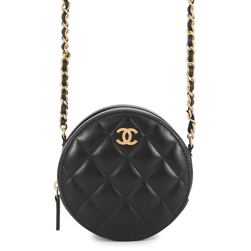 シャネル チェーンショルダーバッグ ミニ マトラッセ ココマーク ラムスキン AP1894 CHANEL 黒