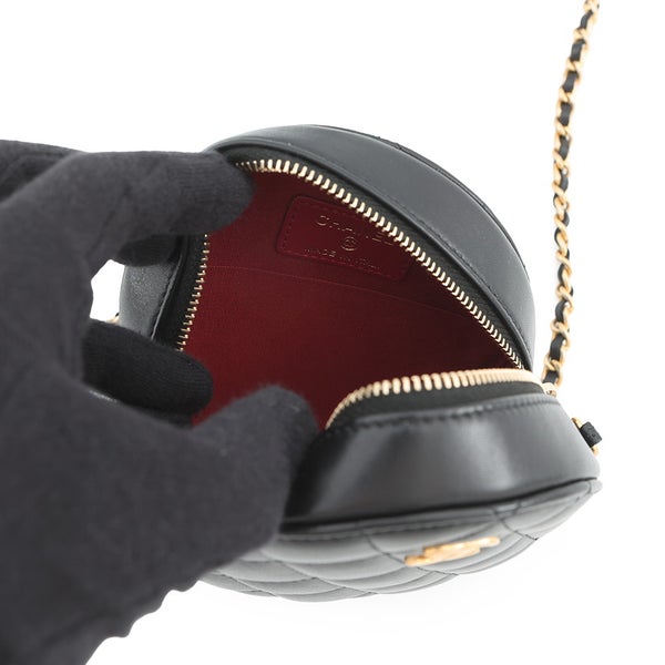 シャネル チェーンショルダーバッグ ミニ マトラッセ ココマーク ラムスキン AP1894 CHANEL 黒