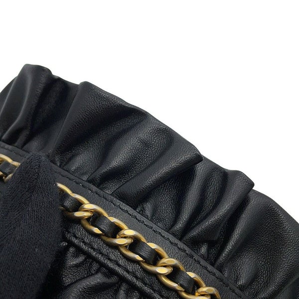 シャネル チェーンショルダーバッグ ミニ マトラッセ ココマーク ラムスキン AP1894 CHANEL 黒