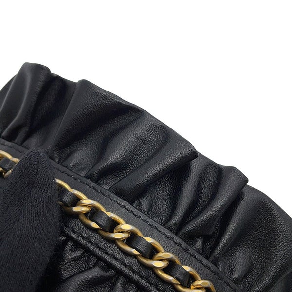 シャネル チェーンショルダーバッグ ミニ マトラッセ ココマーク ラムスキン AP1894 CHANEL 黒