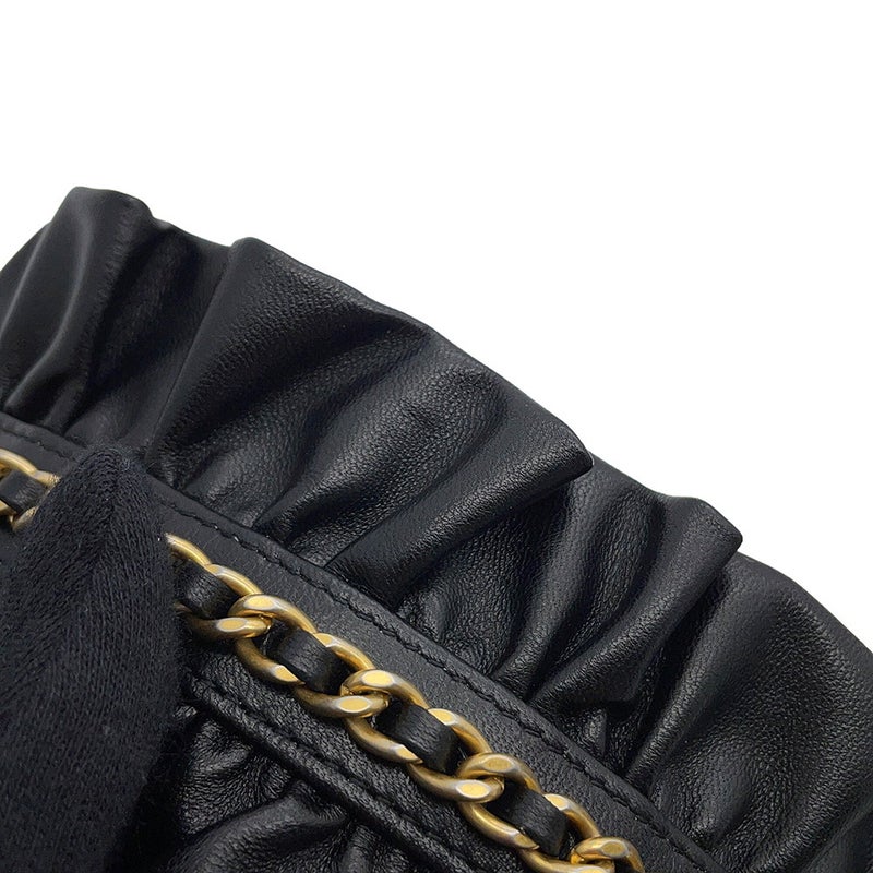 シャネル チェーンショルダーバッグ ミニ マトラッセ ココマーク ラムスキン AP1894 CHANEL 黒