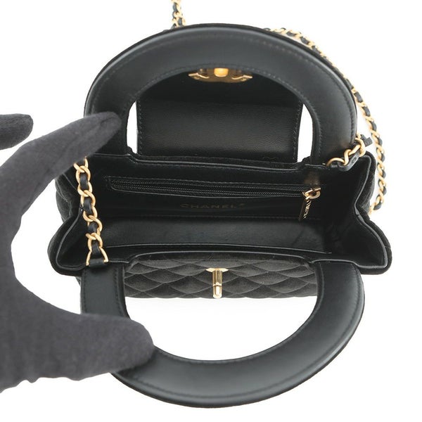 シャネル ハンドバッグ ミニ マトラッセ ココマーク ベロア/レザー AS4416 CHANEL 2wayショルダーバッグ 黒