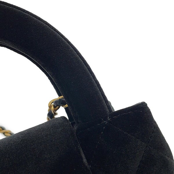 シャネル ハンドバッグ ミニ マトラッセ ココマーク ベロア/レザー AS4416 CHANEL 2wayショルダーバッグ 黒