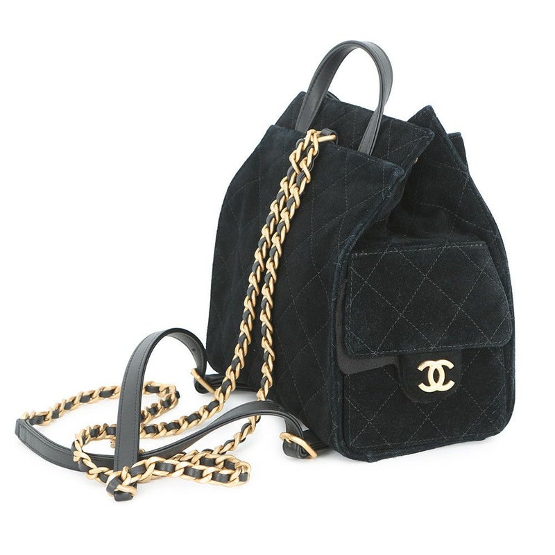 シャネル リュック CHANEL 25 ミディアム バックパック マトラッセ ココマーク スウェード AS5600 2025/26年秋冬 黒