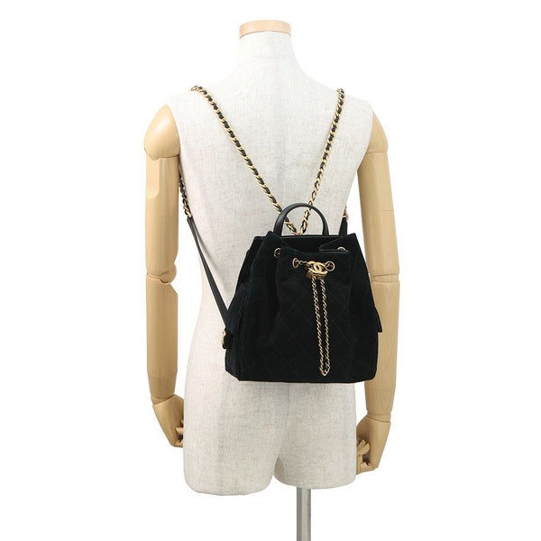 シャネル リュック CHANEL 25 ミディアム バックパック マトラッセ ココマーク スウェード AS5600 2025/26年秋冬 黒