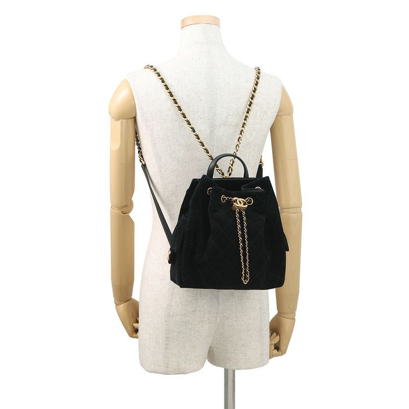 シャネル リュック CHANEL 25 ミディアム バックパック マトラッセ ココマーク スウェード AS5600 2025/26年秋冬 黒