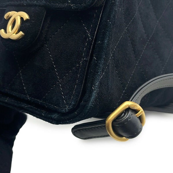 シャネル リュック CHANEL 25 ミディアム バックパック マトラッセ ココマーク スウェード AS5600 2025/26年秋冬 黒