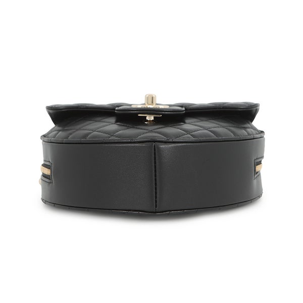 シャネル チェーンショルダーバッグ マトラッセ ハートシェイプ ラムスキン AS3191 CHANEL バッグ 黒