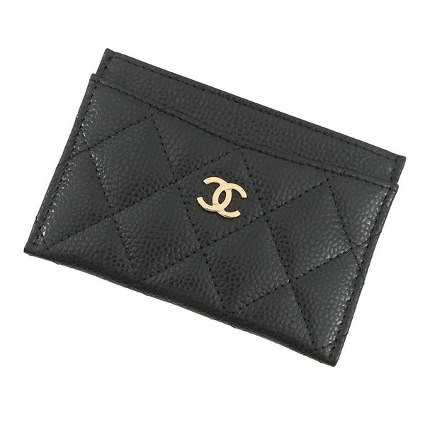 シャネル カードケース クラシック マトラッセ ココマーク キャビアスキン AP0213 CHANEL 定期入れ 名刺入れ パスケース 黒