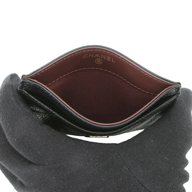 シャネル カードケース クラシック マトラッセ ココマーク キャビアスキン AP0213 CHANEL 定期入れ 名刺入れ パスケース 黒