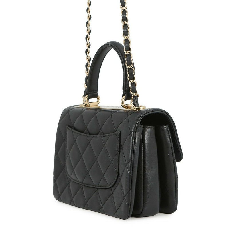 シャネル ハンドバッグ ココマーク マトラッセ トップハンドル ミニ フラップ ラムスキン AS4654 CHANEL 2wayショルダー 黒