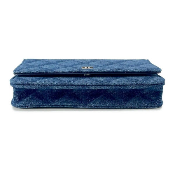 シャネル チェーンウォレット マトラッセ ココマーク デニム/レザー AP0250 CHANEL 財布