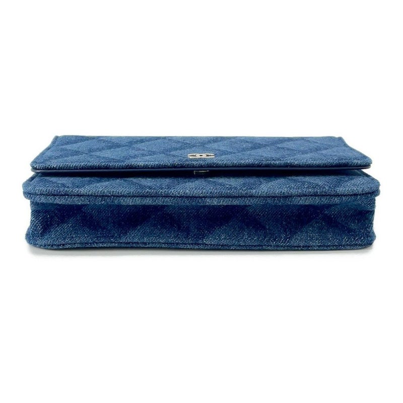 シャネル チェーンウォレット マトラッセ ココマーク デニム/レザー AP0250 CHANEL 財布