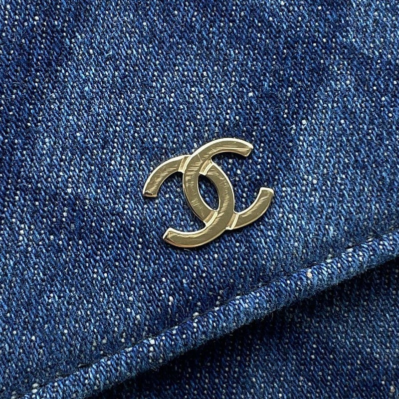 シャネル チェーンウォレット マトラッセ ココマーク デニム/レザー AP0250 CHANEL 財布