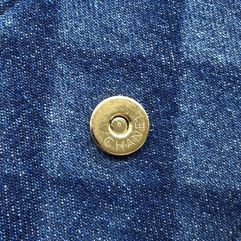 シャネル チェーンウォレット マトラッセ ココマーク デニム/レザー AP0250 CHANEL 財布