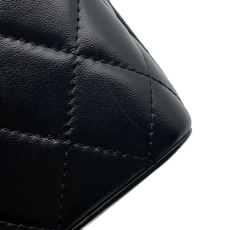 シャネル チェーンショルダーバッグ マトラッセ ココマーク ハートチェーン バニティバッグ ラムスキン CHANEL 黒