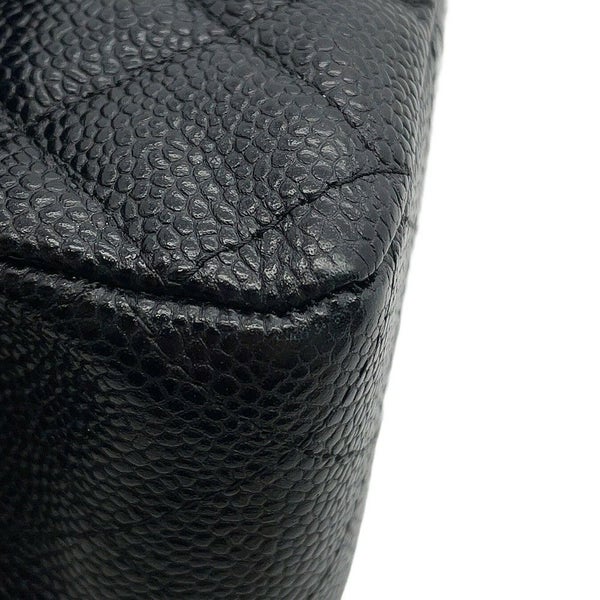 シャネル チェーンショルダーバッグ マトラッセ25 ココマーク ダブルチェーン キャビアスキン A01112 CHANEL 黒