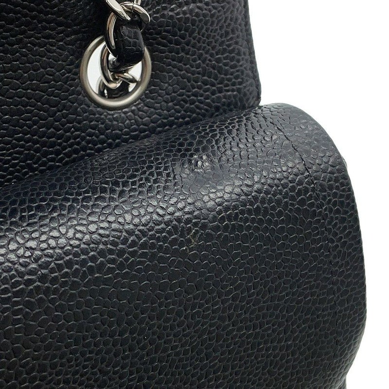 シャネル チェーンショルダーバッグ マトラッセ25 ココマーク ダブルチェーン キャビアスキン A01112 CHANEL 黒